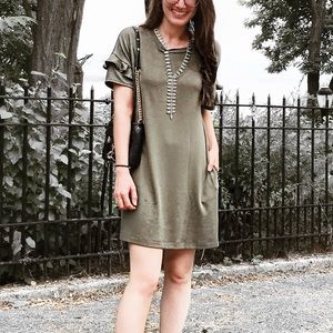 Lush ruffle sleeve t shirt dress